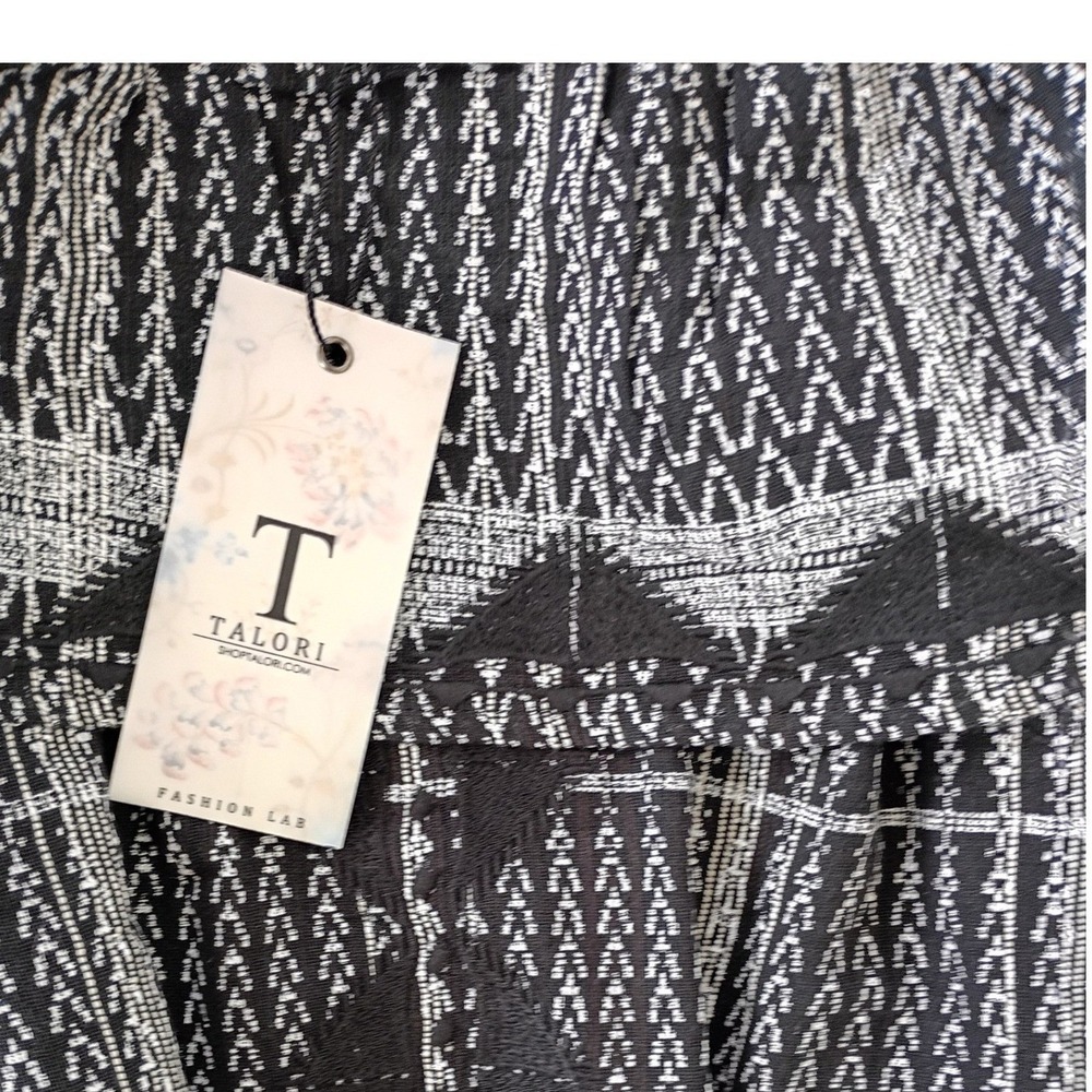 100% Cotton Renee C NWT Olive Plaid Embroidered Off Shoulder Boho Mini Dress M - Picture 5 of 8
